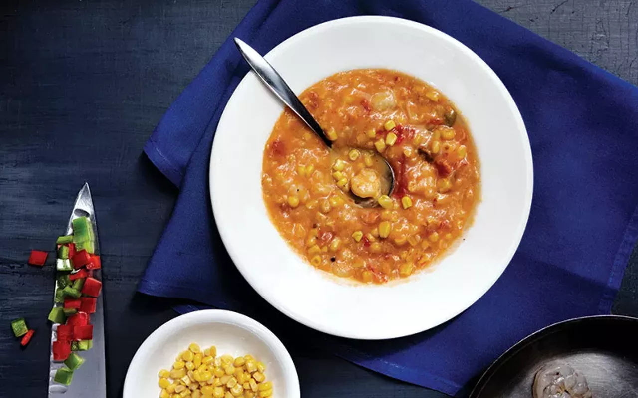 shrimp & corn bisque from eleven eleven mississippi